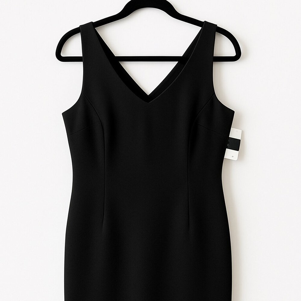 Vintage Liz Claiborne Black Sleeveless Sheath Dress Size 12 NWT 1990s